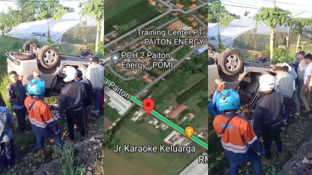 Mobil Pemudik Terbalik di&nbsp;Paiton